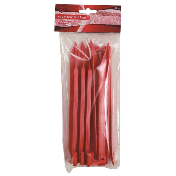 Redwood Plastic Tent Pegs - Pack of 6