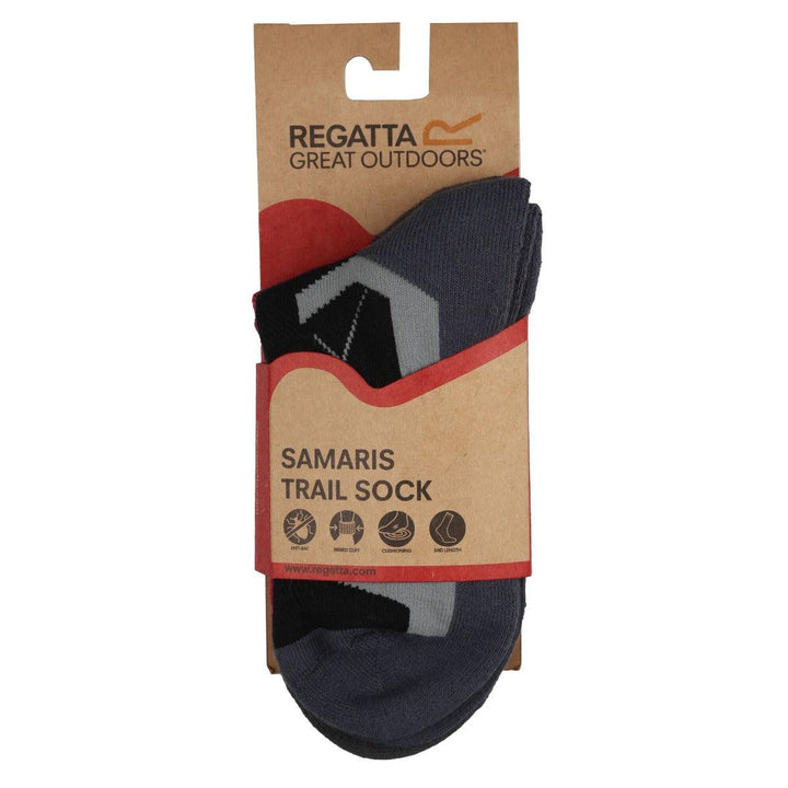 Regatta 2 Pair Active Socks Black/Cherry Pink - Towsure