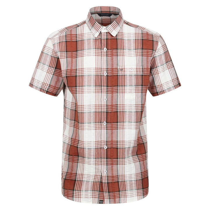 Regatta Deakin IV Checked Short Sleeve Shirt - Gingerbread - Towsure