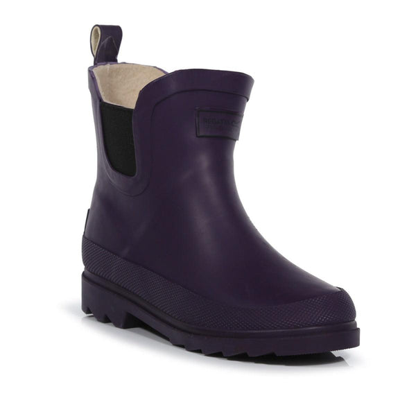 Regatta Kid's Harper Cosy Ankle Wellies - Dark Aubergine Black - Towsure