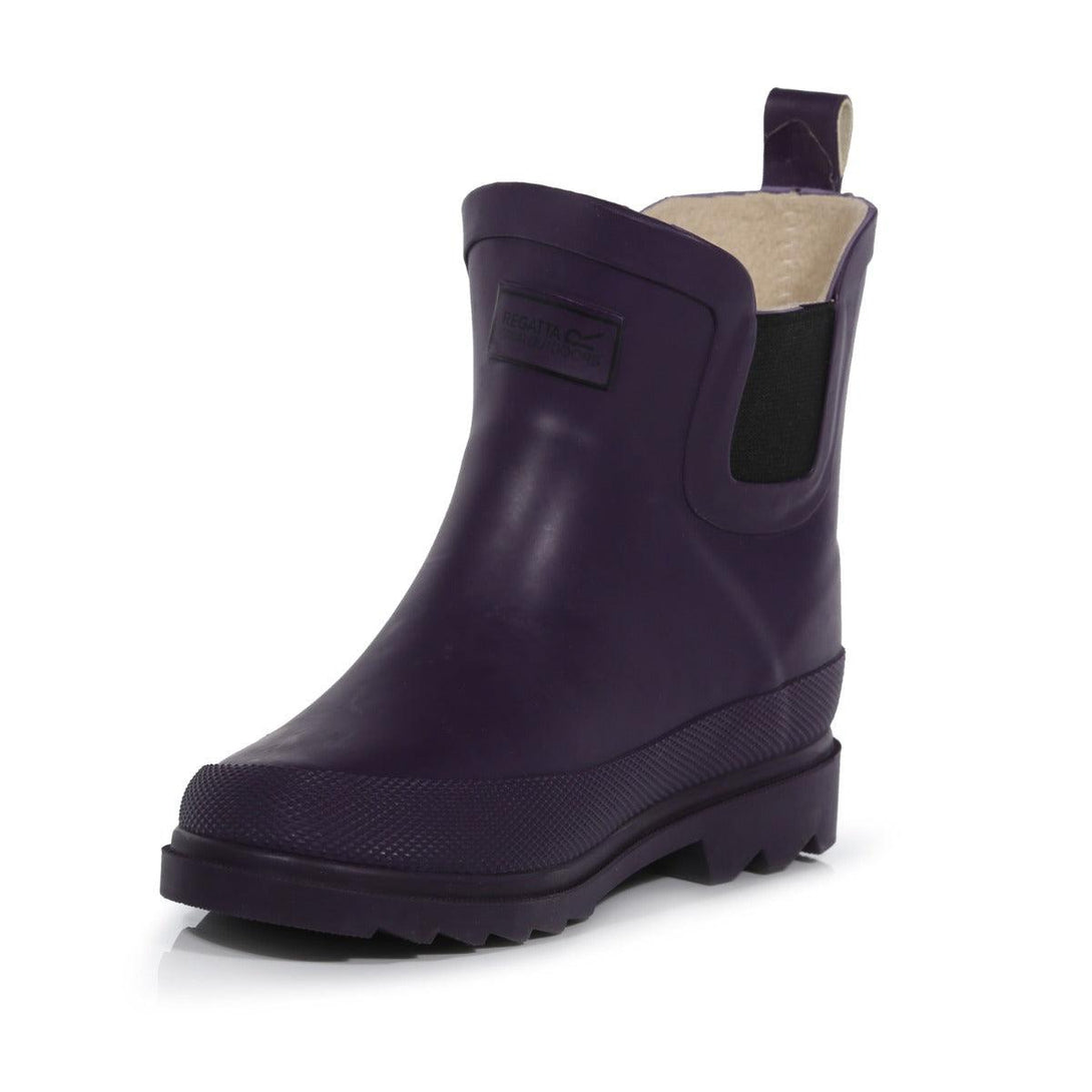 Regatta Kid's Harper Cosy Ankle Wellies - Dark Aubergine Black - Towsure