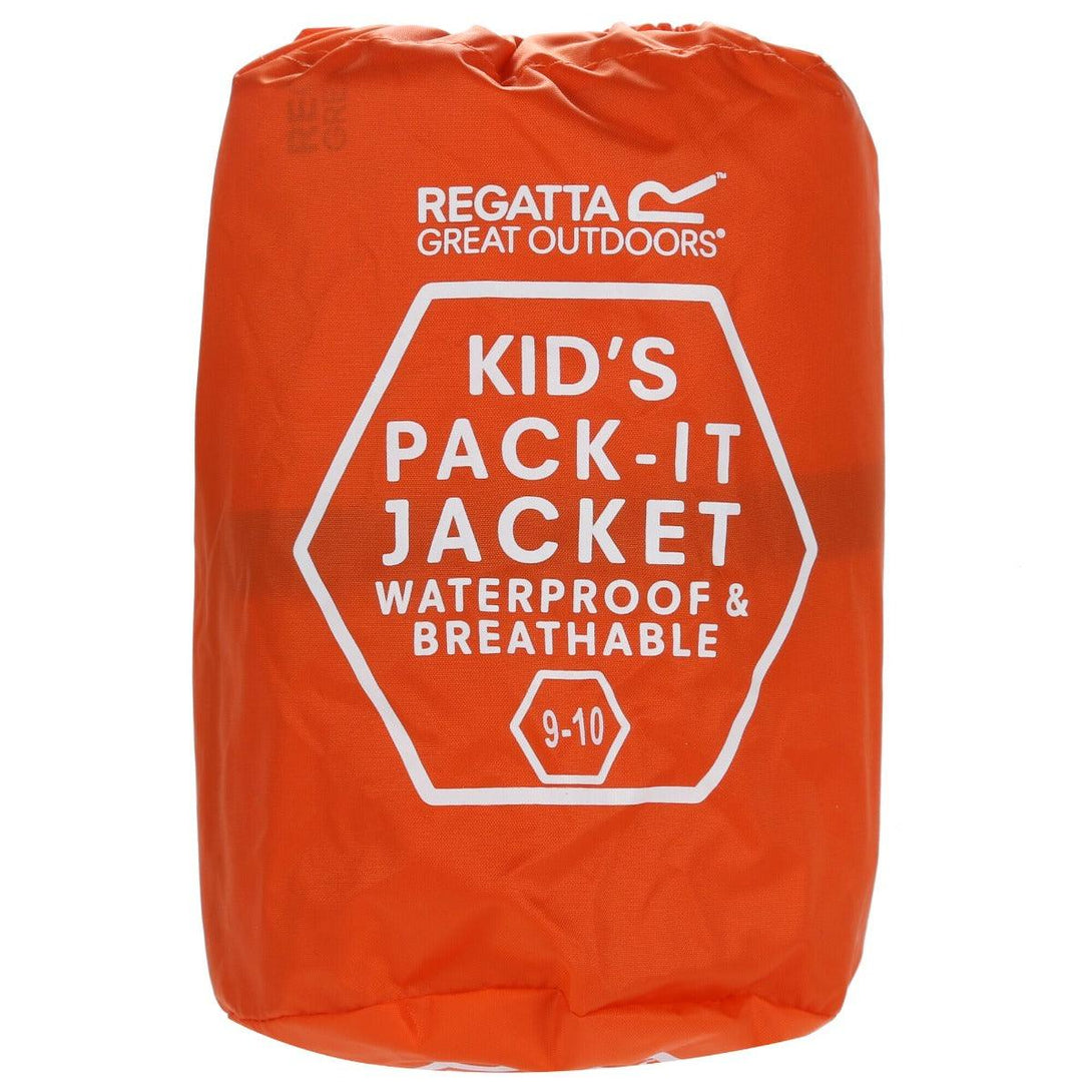 Regatta Kidsâ€™ Pack It Jacket III Waterproof Packaway - Blaze Orange - Towsure