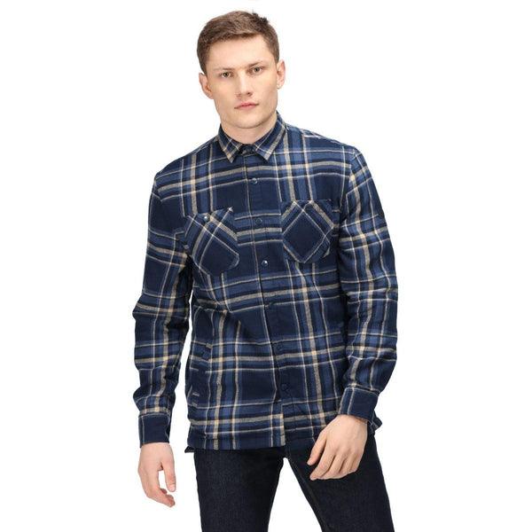 Regatta Long Sleeved Checked Shirt - Navy - Towsure