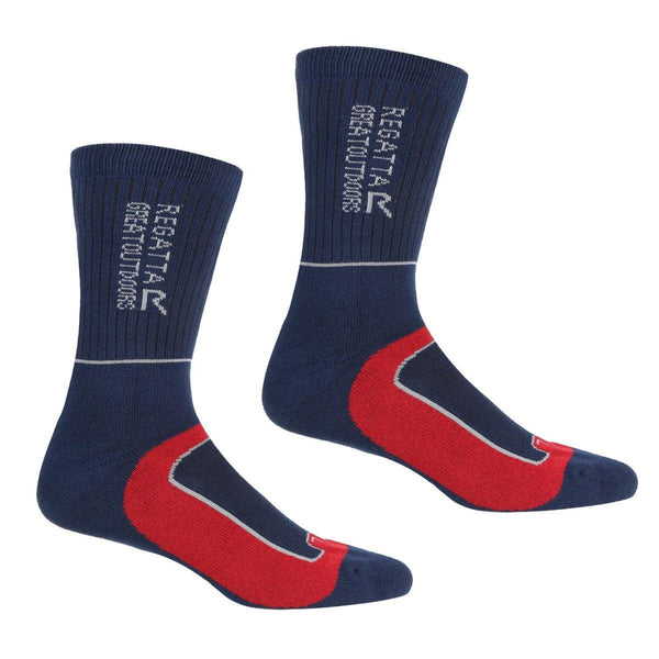 Regatta Samaris Men's 2-Season Walking Socks Navy/Red - 2 Pairs
