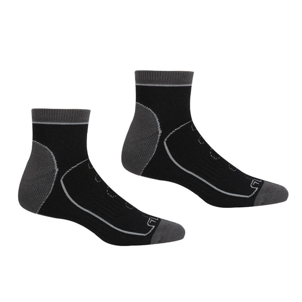 Regatta Samaris Men's Trail Socks - Black/Dark Steel (2 Pairs)