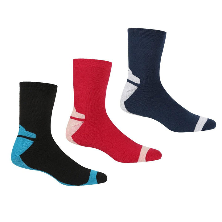 Regatta Women's 3 Pair Outdoor Lifestyle Socks - Assorted - Towsure