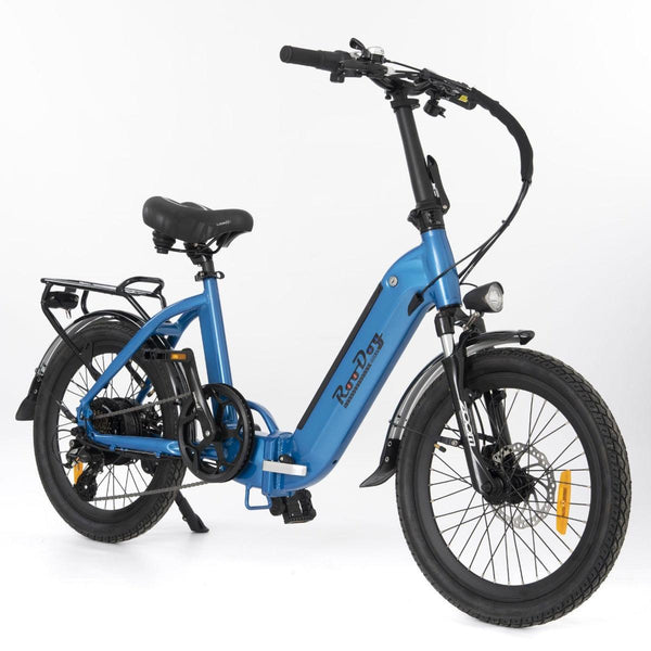 Roodog Cosmo Low Step Through Folding Electric Bike - Metallic Blue