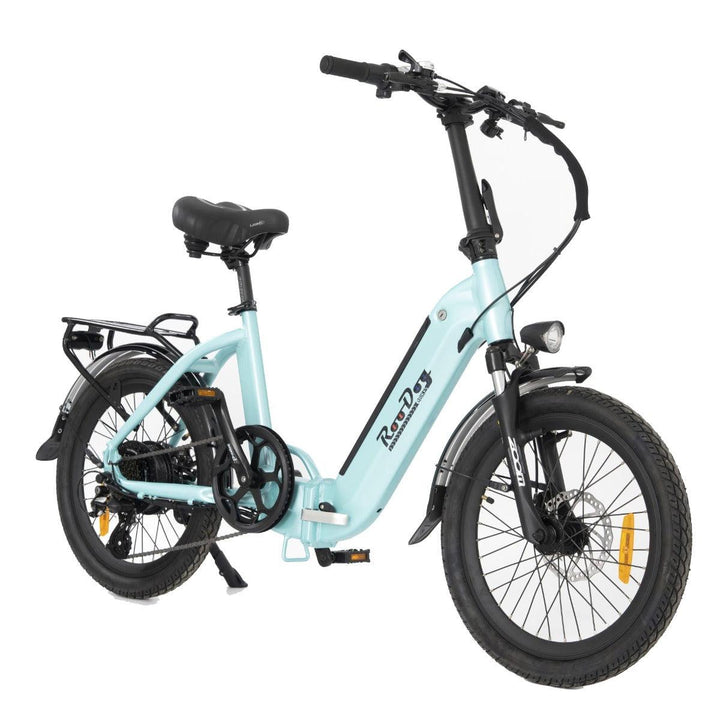 Roodog Cosmo folding e-bike in metallic blue