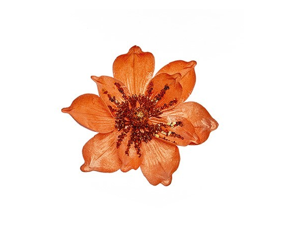 24cm Orange Velvet Clip on Magnolia