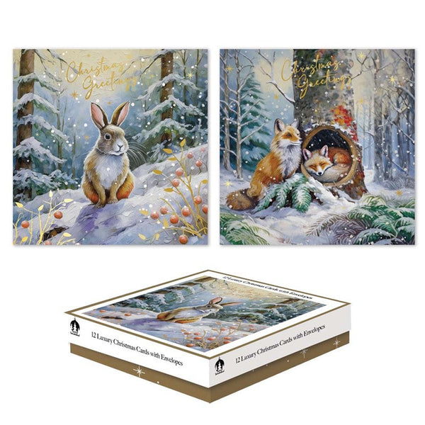 Woodland Animal Christmas Cards - Box 12