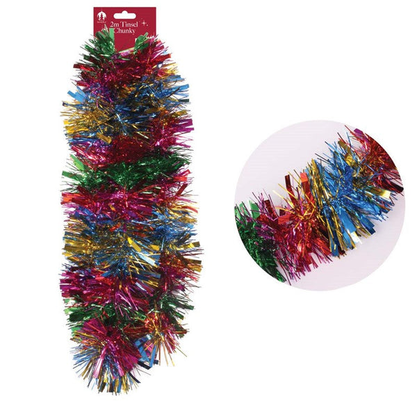 Tinsel 2 Metre Chunky - Multi Coloured