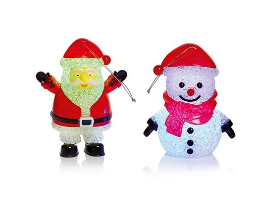 Premier 12cm Battery Operated Santa or Snowman Christmas Tree Decoration