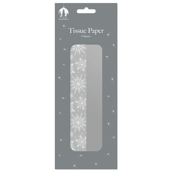 Tallon Silver/Snowflake Stripe Christmas Tissue Paper