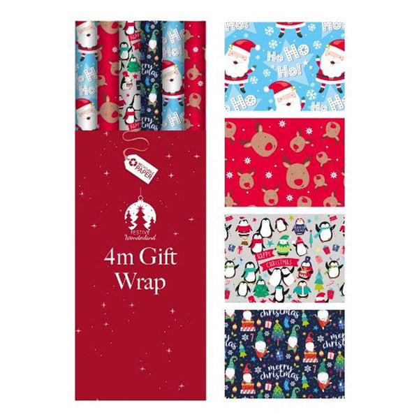 Christmas Wrap Cute Design - 4 Metre Roll