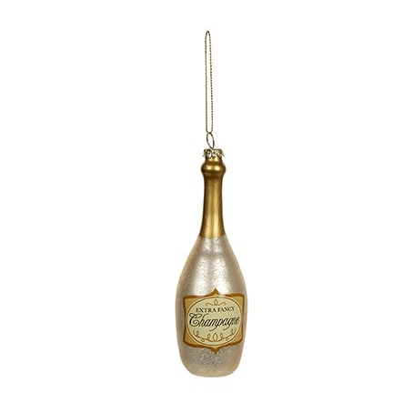 Premier 14cm Gold Champagne Christmas Tree Decoration - Glass