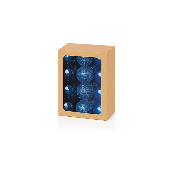 Premier Decorations 24 30mm Midnight Blue Multi Finish Baubles