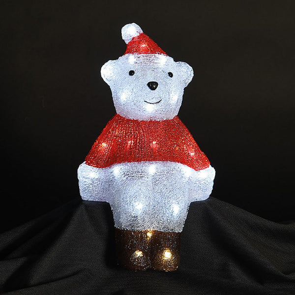 Snowtime Acrylic Bear With 36 White LED Lights