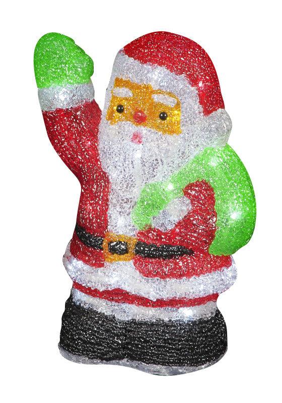 Snowtime Acrylic LED Illuminated Santa - 29cm