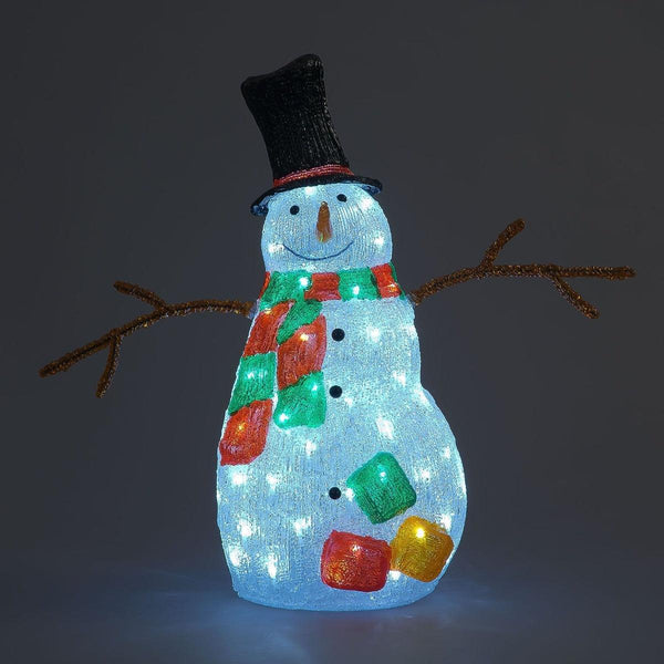 Snowtime Acrylic Snowman Ice White LEDs 57cm