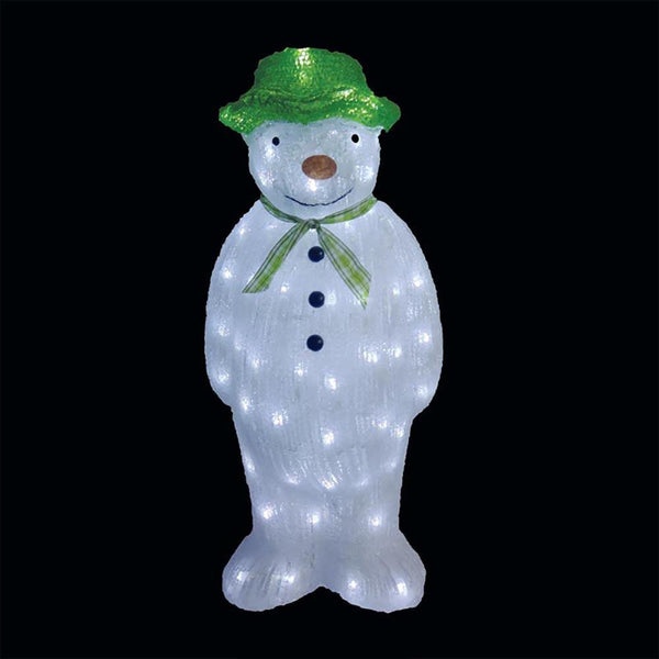 Snowtime Illuminated Acrylic The Snowman With 100 Ice White LED Lights