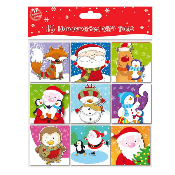 Traditional Hand Crafted Christmas Gift Tags. Pack of 18