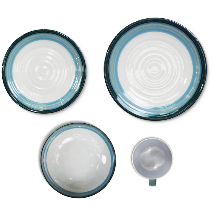 Vango Alfresco Deluxe 8-Piece Camping Tableware Set - Coastal Pattern - Towsure