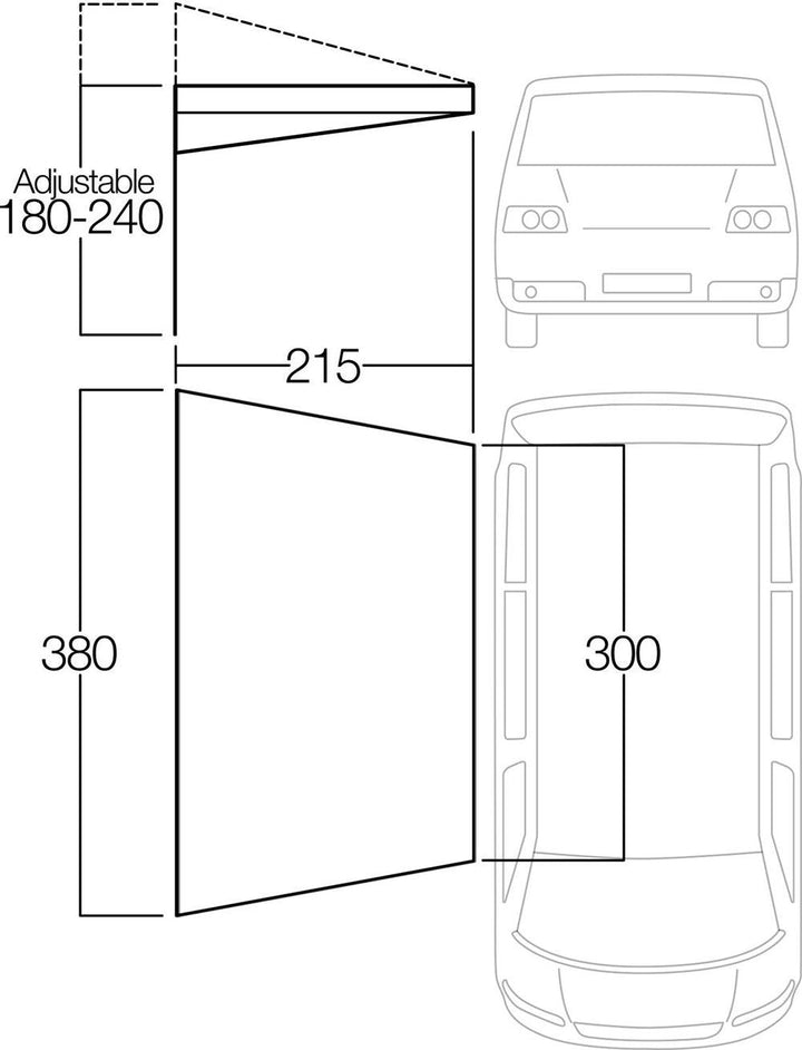 Vango Poled Sun Canopy - For Caravans & Motorhomes 3m - Towsure