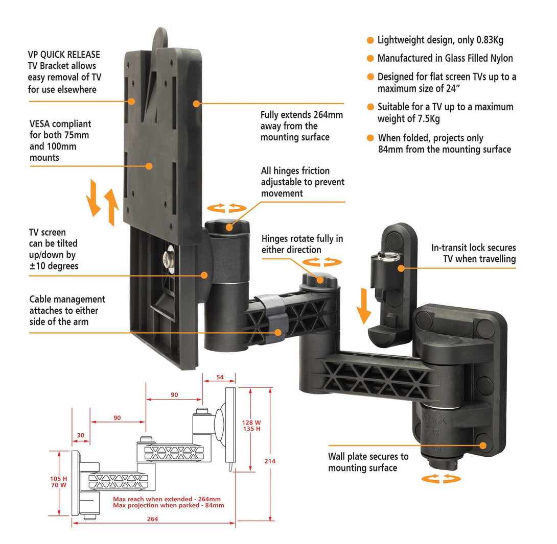 Vision Plus - TV Wall Bracket - Double Arm - Towsure