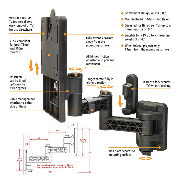 Vision Plus - TV Wall Bracket - Double Arm - Towsure