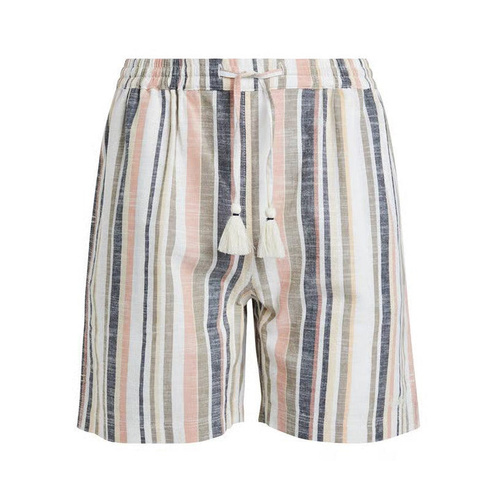 Weird Fish 19377 Women's Barletta Organic Stripe Woven Shorts - Ecru