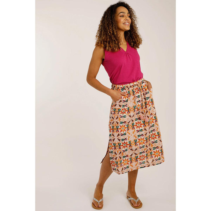 Weird Fish Women's Izabel Organic Cheesecloth Midi Skirt - Pale Pink - Towsure