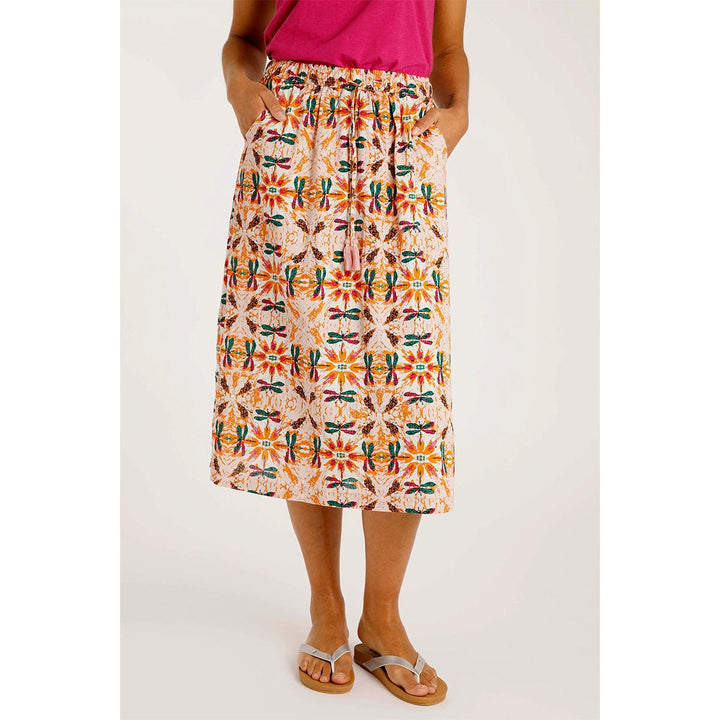 Weird Fish Women's Izabel Organic Cheesecloth Midi Skirt - Pale Pink - Towsure