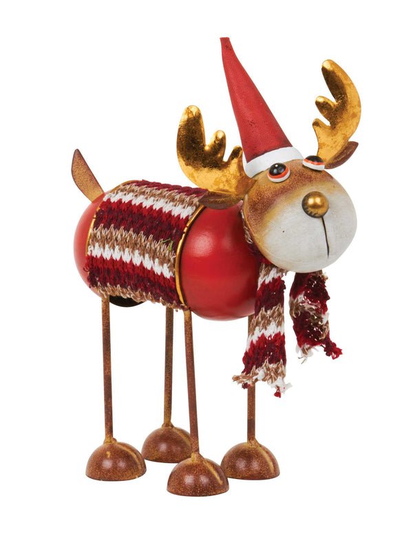 Wobbly Reindeer - 26cm - Red and Silver