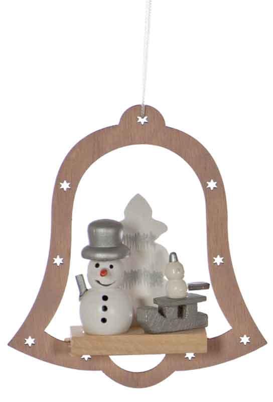 Wooden Christmas Bell Hanging Tree Decoration - 85mm